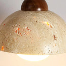 Travertine Glass Semicircle Pendant Light