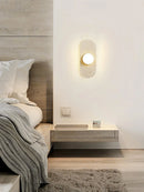 Travertine Oval Glass Wall Sconce