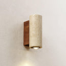 Travertine Square Round Column Wall Lamp