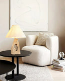 Travertine Stone Pillar Table Lamp