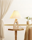 Travertine Stone Pillar Table Lamp