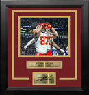 Travis Kelce Heart Hands Touchdown Kansas City Chiefs 8" x 10" Framed Photo with Engraved Autograph by Dynasty Sports & Framing