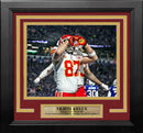 Travis Kelce Heart Hands Touchdown Kansas City Chiefs 8" x 10" Framed Football Photo by Dynasty Sports & Framing