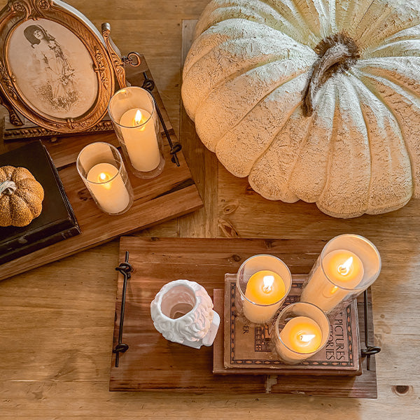 Rustic Wood and Metal Trays, Set of Two