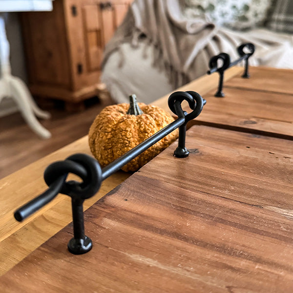 Rustic Wood and Metal Trays, Set of Two