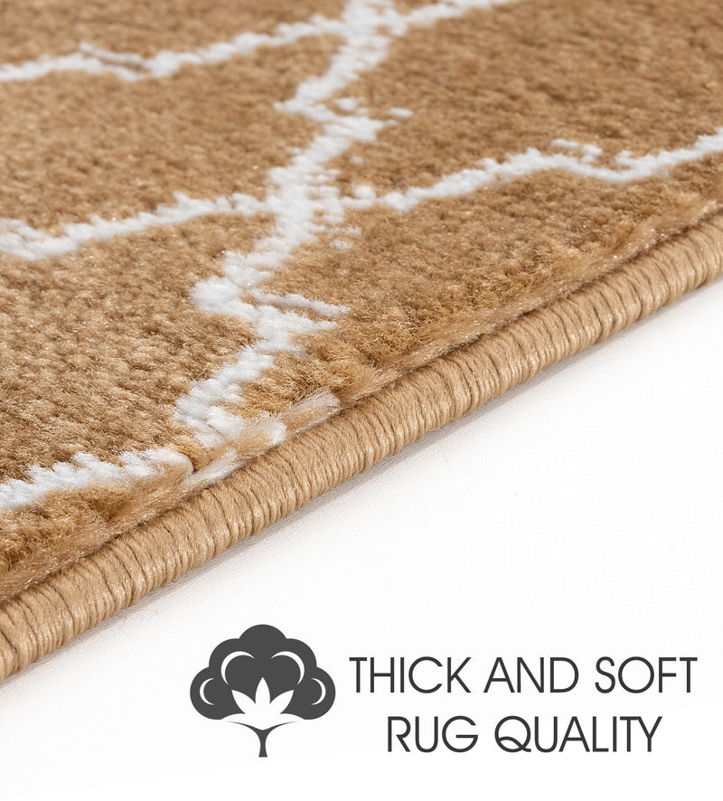 Stair Treads Rug 9"x28" Trellisville Collection | Beige & White