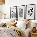 Set Of 3 Black and White Minimalist Prints by Wall Art Set