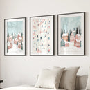 Cute Winter Village Christmas Art Decor Prints by Wall Art Set