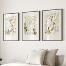 Wildflower Nature Prints. Modern Wall Art Decor by Wall Art Set