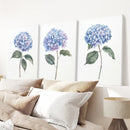 Light Blue Hydrangea Flower Wall Art Poster Set by Wall Art Set