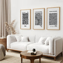 Black White set of 3 Piece Abstract Kusama Art by Wall Art Set