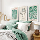 Exhibition Green Art Set of 3 Abstract Print by Wall Art Set