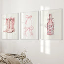 Cowgirl Boots Preppy Modern Wall Art Poster Set by Wall Art Set