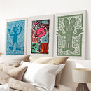Colorful Trendy Groovy Wall Art. Poster Set Decor by Wall Art Set