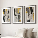 Golden Abstract Shapes Modern Wall Decor Poster by Wall Art Set