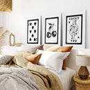Black and White 8 Ball Cherry Art Set of 3 Prints by Wall Art Set