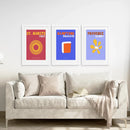 Maximalist Style Set of 3 Posters. Travel Theme by Wall Art Set