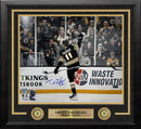 Trent Frederic Goal Celebration Boston Bruins Autographed 16" x 20" Framed Hockey Photo by Dynasty Sports & Framing