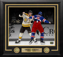 Trent Frederic Fighting Action Boston Bruins Autographed 16" x 20" Framed Hockey Photo by Dynasty Sports & Framing