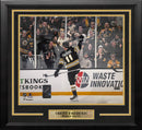 Trent Frederic Goal Celebration Boston Bruins 16" x 20" Framed Hockey Photo by Dynasty Sports & Framing