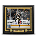 Trent Frederic Goal Celebration Boston Bruins Autographed 11" x 14" Framed Hockey Photo by Dynasty Sports & Framing
