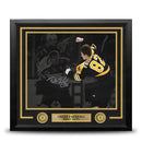 Trent Frederic Fight Boston Bruins Autographed 11" x 14" Framed Blackout Hockey Photo by Dynasty Sports & Framing