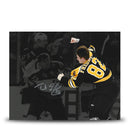 Trent Frederic Fight Boston Bruins Autographed Blackout 11" x 14" Hockey Photo by Dynasty Sports & Framing