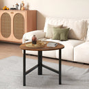 Triangle Coffee Table Oval Coffee Table with Metal Legs Industrial Center Table by LJGDeals