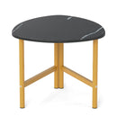 Triangle Coffee Table Oval Coffee Table with Metal Legs Industrial Center Table by LJGDeals