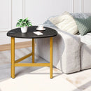 Triangle Coffee Table Oval Coffee Table with Metal Legs Industrial Center Table by LJGDeals