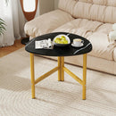 Triangle Coffee Table Oval Coffee Table with Metal Legs Industrial Center Table by LJGDeals