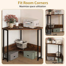 Triangle Corner Desk with Charging Station - Rustic Brown by LJGDeals