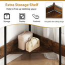 Triangle Corner Desk with Charging Station - Rustic Brown by LJGDeals