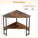 Triangle Corner Desk with Charging Station - Rustic Brown by LJGDeals