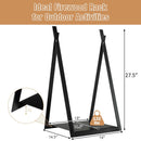Triangle Firewood Rack with Raised Base for Fireplace Fire Pit-Black by LJGDeals