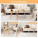 Set of 2 Triangle Modern Coffee Table Rubber Wood for Living Room-Natural by LJGDeals