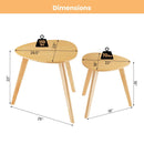 Set of 2 Triangle Modern Coffee Table Rubber Wood for Living Room-Natural by LJGDeals