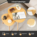 Set of 2 Triangle Modern Coffee Table Rubber Wood for Living Room-Natural by LJGDeals