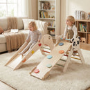Triangle Set Foldable Kids Climbing Toys Panda-Themed Wood Montessori Climbing Set