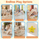 Triangle Set Foldable Kids Climbing Toys Panda-Themed Wood Montessori Climbing Set
