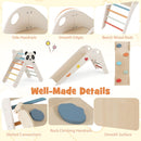 Triangle Set Foldable Kids Climbing Toys Panda-Themed Wood Montessori Climbing Set