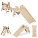 Triangle Set Foldable Kids Climbing Toys Panda-Themed Wood Montessori Climbing Set