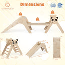 Triangle Set Foldable Kids Climbing Toys Panda-Themed Wood Montessori Climbing Set