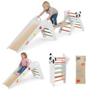 Triangle Set Foldable Kids Climbing Toys Panda-Themed Wood Montessori Climbing Set