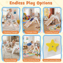 Triangle Set Foldable Kids Climbing Toys Panda-Themed Wood Montessori Climbing Set