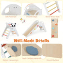 Triangle Set Foldable Kids Climbing Toys Panda-Themed Wood Montessori Climbing Set