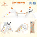 Triangle Set Foldable Kids Climbing Toys Panda-Themed Wood Montessori Climbing Set