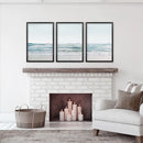 Blue Waves, Sandy Beach. Minimalist 3 Piece Wall Decor by Wall Art Set