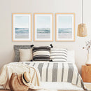 Blue Waves, Sandy Beach. Minimalist 3 Piece Wall Decor by Wall Art Set