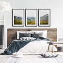 Foggy Mountains and Green Forest. Photo Triptych by Wall Art Set